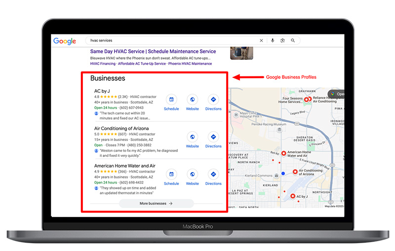 hvac google business profile optimzation
