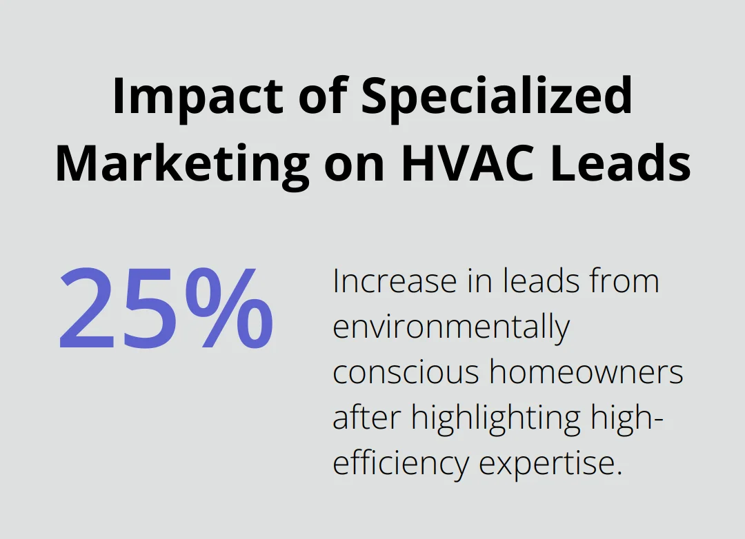 Chart showing 25% increase in leads for HVAC company specializing in high-efficiency systems - hvac marketing plan